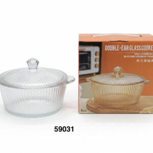 PYREX REDONDO CRISTAL C/TAPA 1000ml 19.5X7.5CM