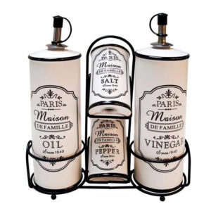 SET ACEITE+VINAGRE C/FRASCOS ESTANTE 4/1