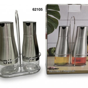 SET DE VINAGRERA Y ACEITE 3/1 C/BASE 9X17CM