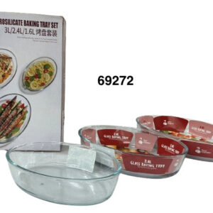 SET PYREX CRISTAL OVAL 3/1 26/30/35CM