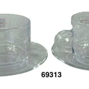 SET DE TAZA DE CRISTAL C/PLATILLO 12/1