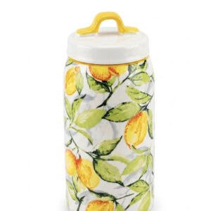ENVASE D/ PORCELANA C/TAPA LIMONES 9X17.5CM